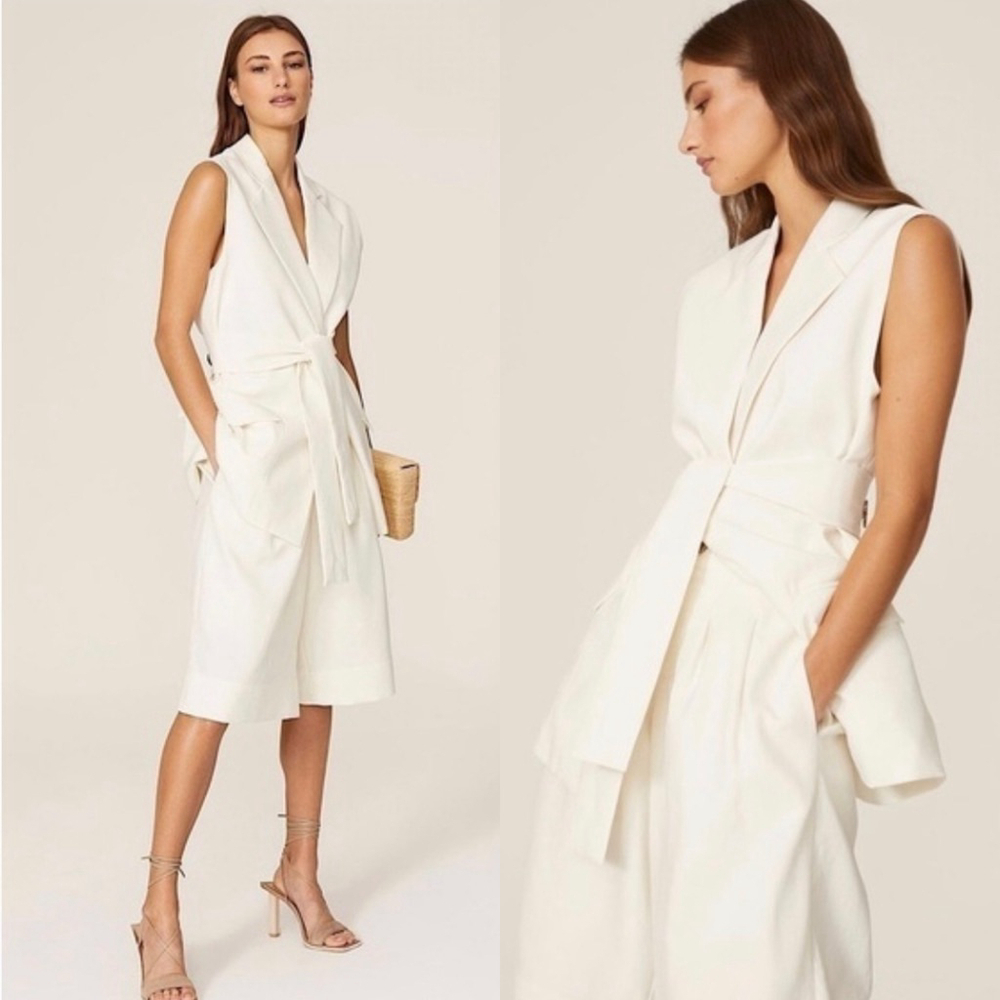 Nicholas Jennifer Minimalistic Belted Vest Blazer